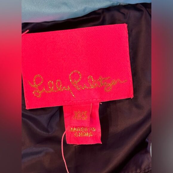 NWT Lilly Pulitzer Noella Blue Ombré Down Vest Sz XXS - Picture 8 of 16